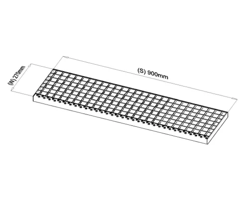 900x270 SP-Treppenstufe zum Aufsetzen (30x2, 34/38, feuerverzinkt)
