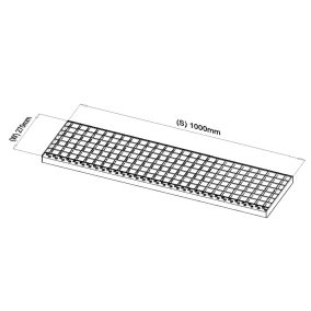   1000x270 SP-Treppenstufe zum Aufsetzen (30x3, 34/38, feuerverzinkt)