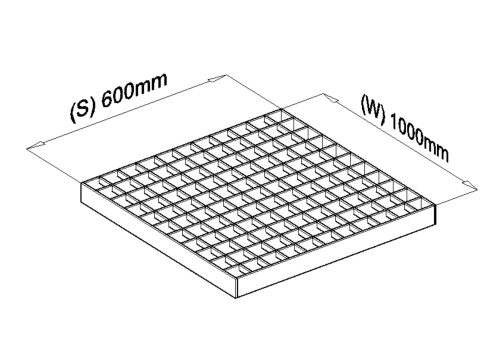 600x1000 P-Gitterrost (30x2, 33/33, feuerverzinkt)
