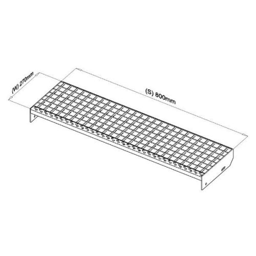800x270 SP-Treppenstufe (30x2, 34/38, feuerverzinkt)