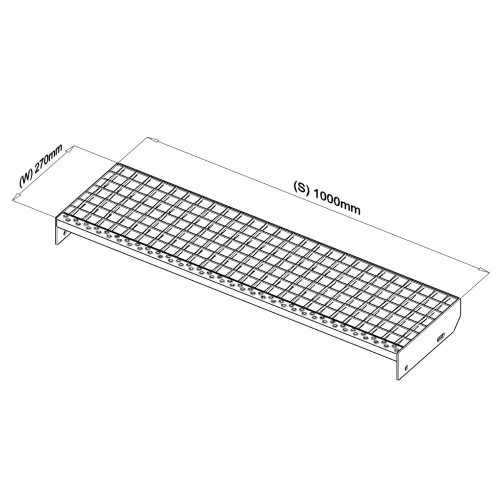 1000x270 SP-Treppenstufe (30x3, 34/38, feuerverzinkt)