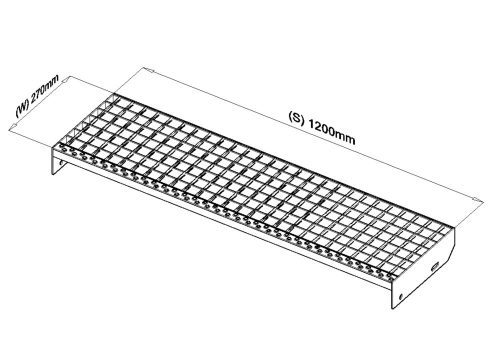1200x270 SP-Treppenstufe (30x3, 34/38, feuerverzinkt)