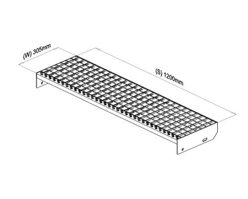 1200x305 SP-Treppenstufe (40x3, 34/38, feuerverzinkt)